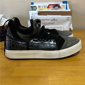article Number Men's Black and Gray Sneakers.